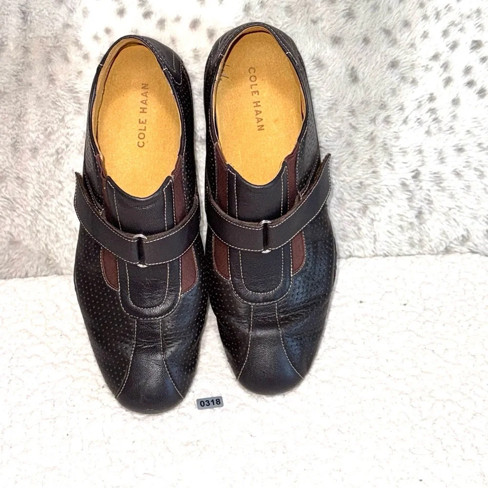 Cole Haan Estadio Strap Slip-On Sneakers Dark Brown Leather Men’s Sz 9M